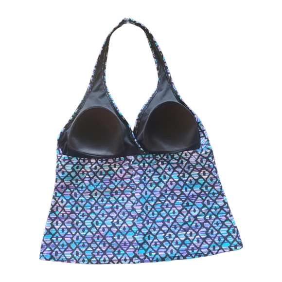 Speedo Diamond Halter Tankini Top Women's Plus Size 14 - Picture 2 of 5